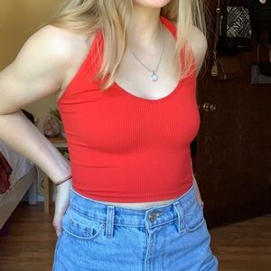 urban outfitters red halter top